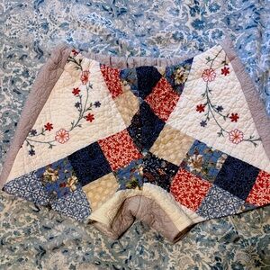 Handmade one-of-a-kind quilt shorts, size small /medium